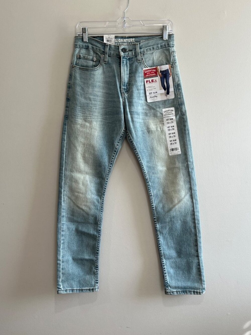 Levi's S37 Slim Jeans Mens 28X30 Light Wash Flex New*